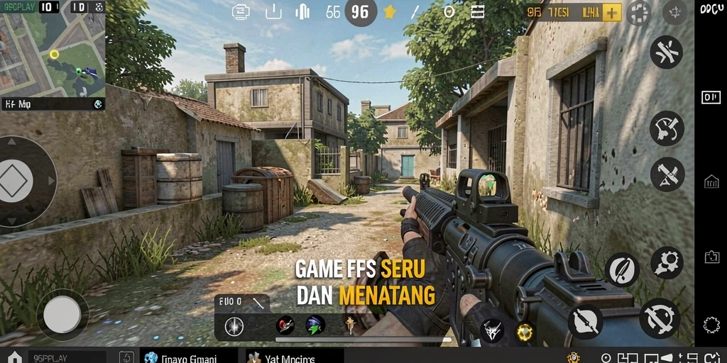 Tangkapan layar utama 95PGPLAY menampilkan momen intens dalam gameplay FPS.