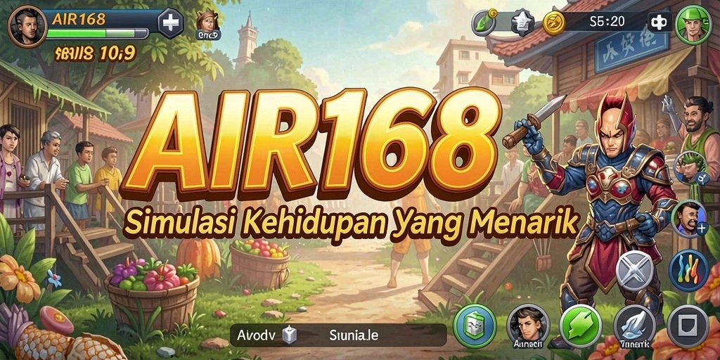 Screenshot gameplay AIR168 menampilkan karakter yang melakukan aktivitas sehari-hari dalam simulasi kehidupan.