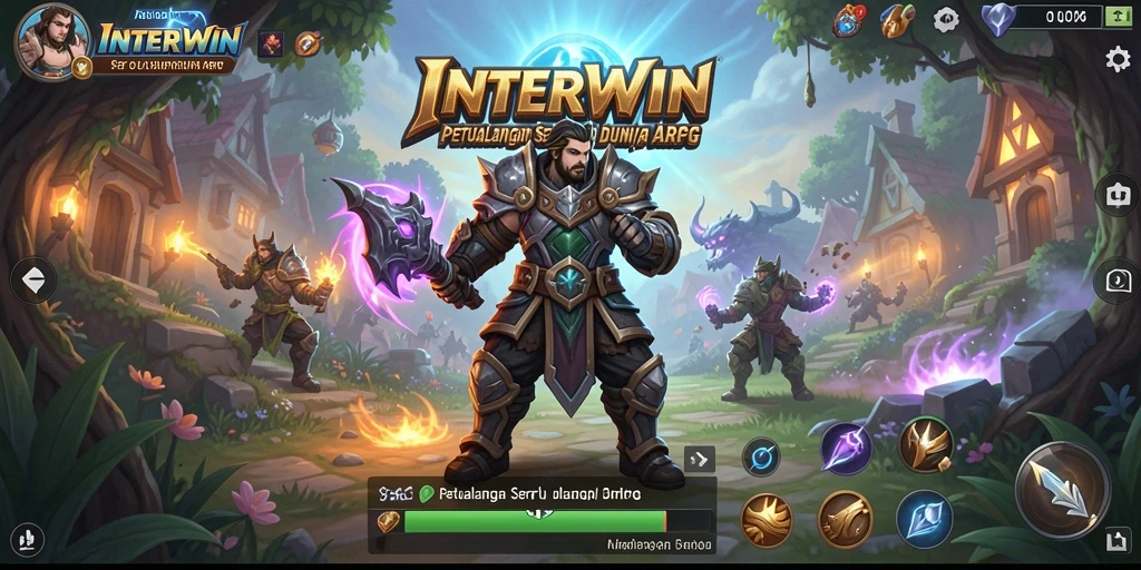 Tampilan menarik gameplay ARPG INTERWIN saat pemain bertarung melawan monster.