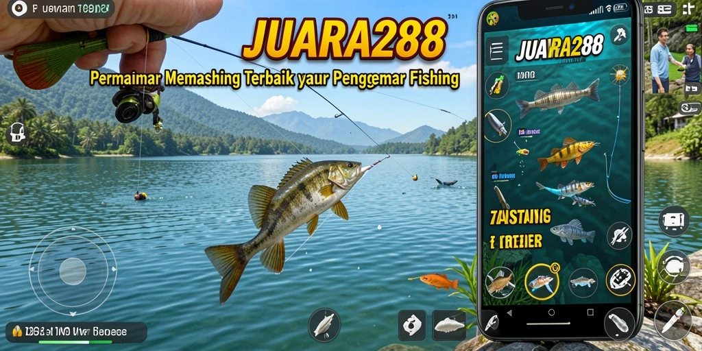 Tampilan gameplay JUARA288 yang memukau dengan berbagai ikan untuk ditangkap.