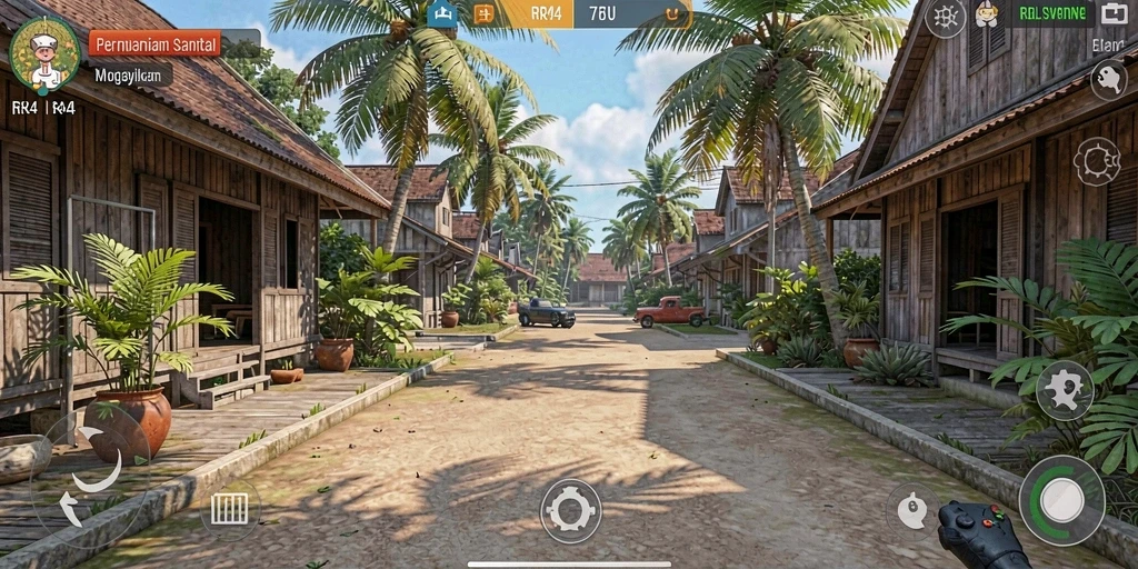 Tampilan gameplay RR44 yang menarik dengan grafis cerah.