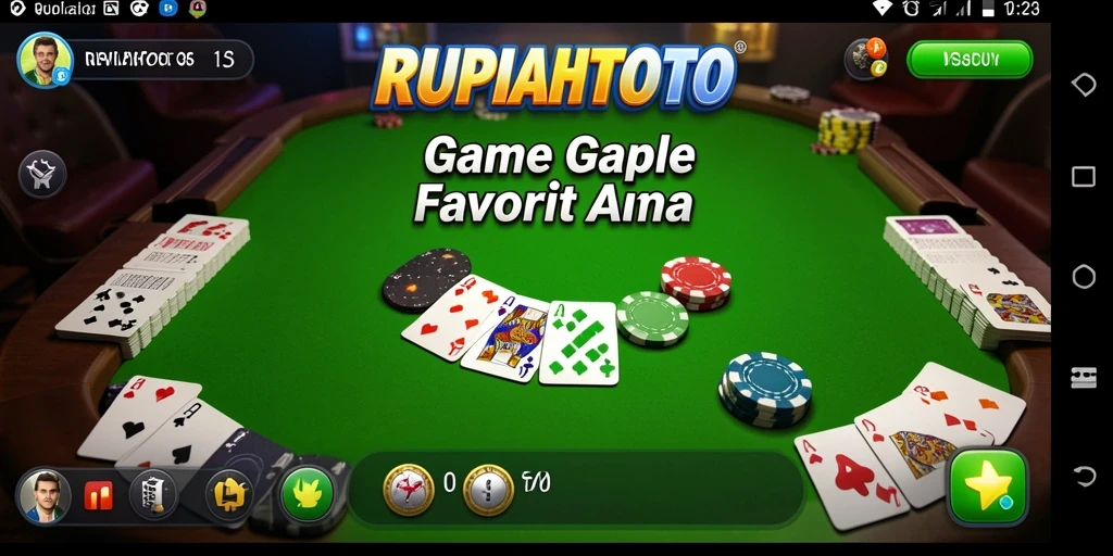 Tampilan gameplay seru RUPIAHTOTO menunjukkan suasana permainan Gaple.
