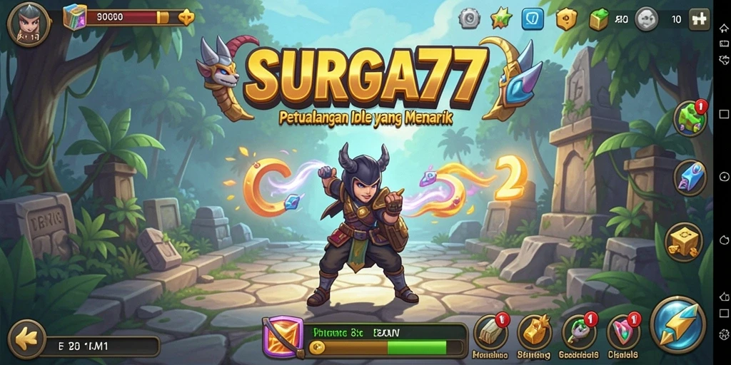 Screenshot utama SURGA77 menampilkan gameplay Idle yang menarik.