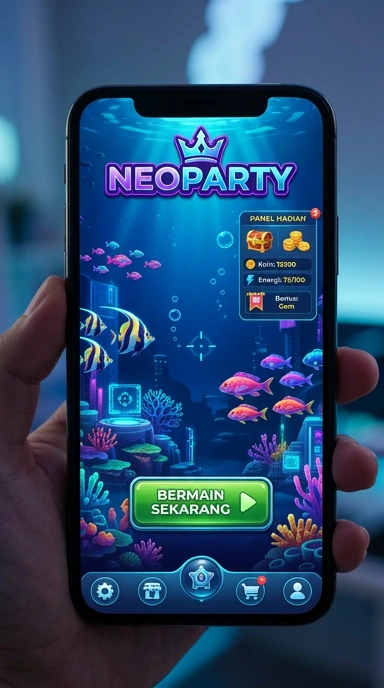 Tampilan antarmuka neoparty yang sederhana dan intuitif.